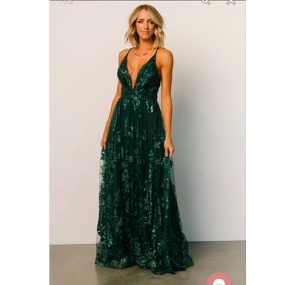 Baltic Born Soieblu Emerald Sequined Floral detail, Size L - Picture 1 of 9